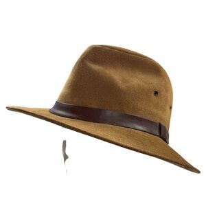 Country Gentleman Vintage Genuine Leather Suede Mens Fedora Water Repellent Med